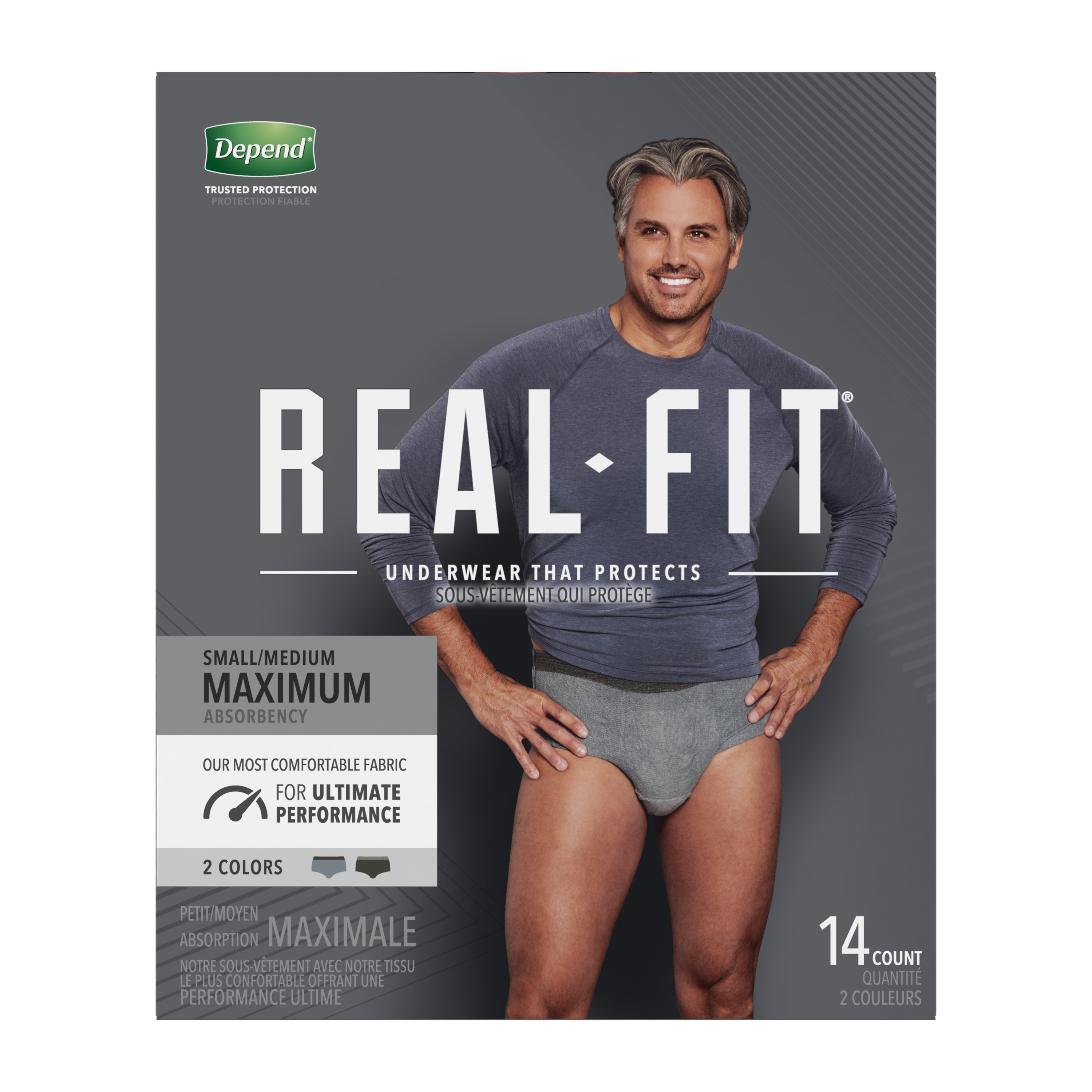 Depend Real Fit Underwear for Men Maximum Absorbency S M